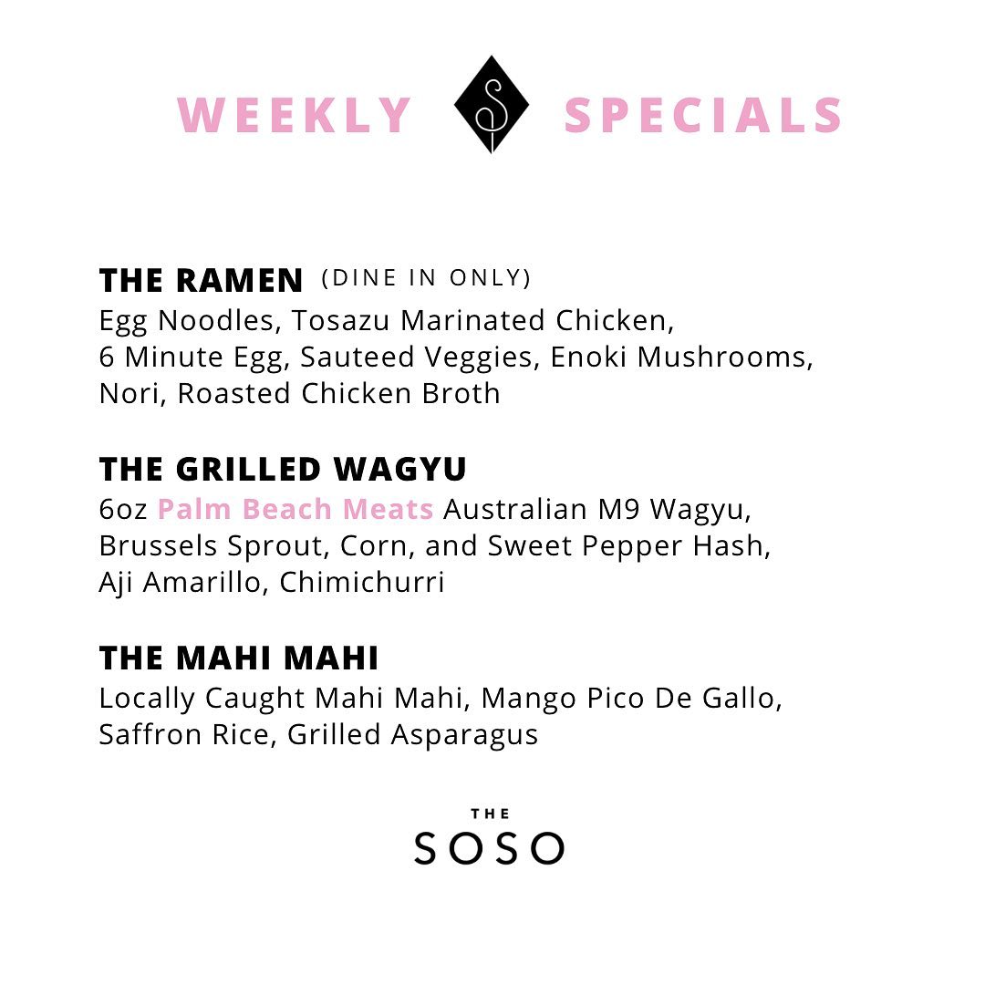 Check out our awesome selection of weekly specials available this week only 4/19-4/24 featuring @palmbeachmeats Wagyu.
.
.
.