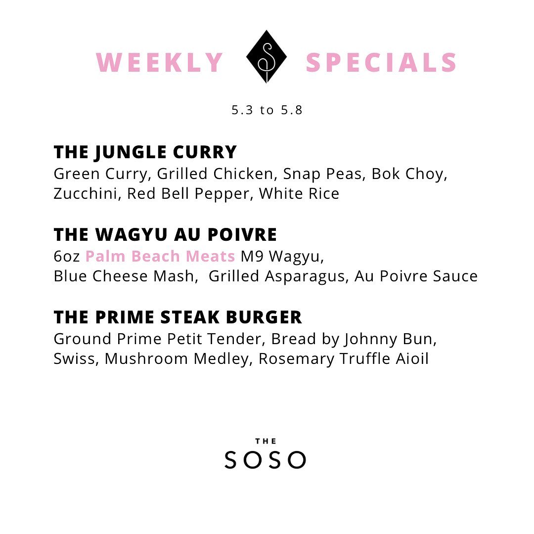 By popular request Chef Cesar has a Prime Steak Burger on special this week! Also, come check out our @palmbeachmeats Wagyu Au Poivre and Jungle Curry. 
.
.
.