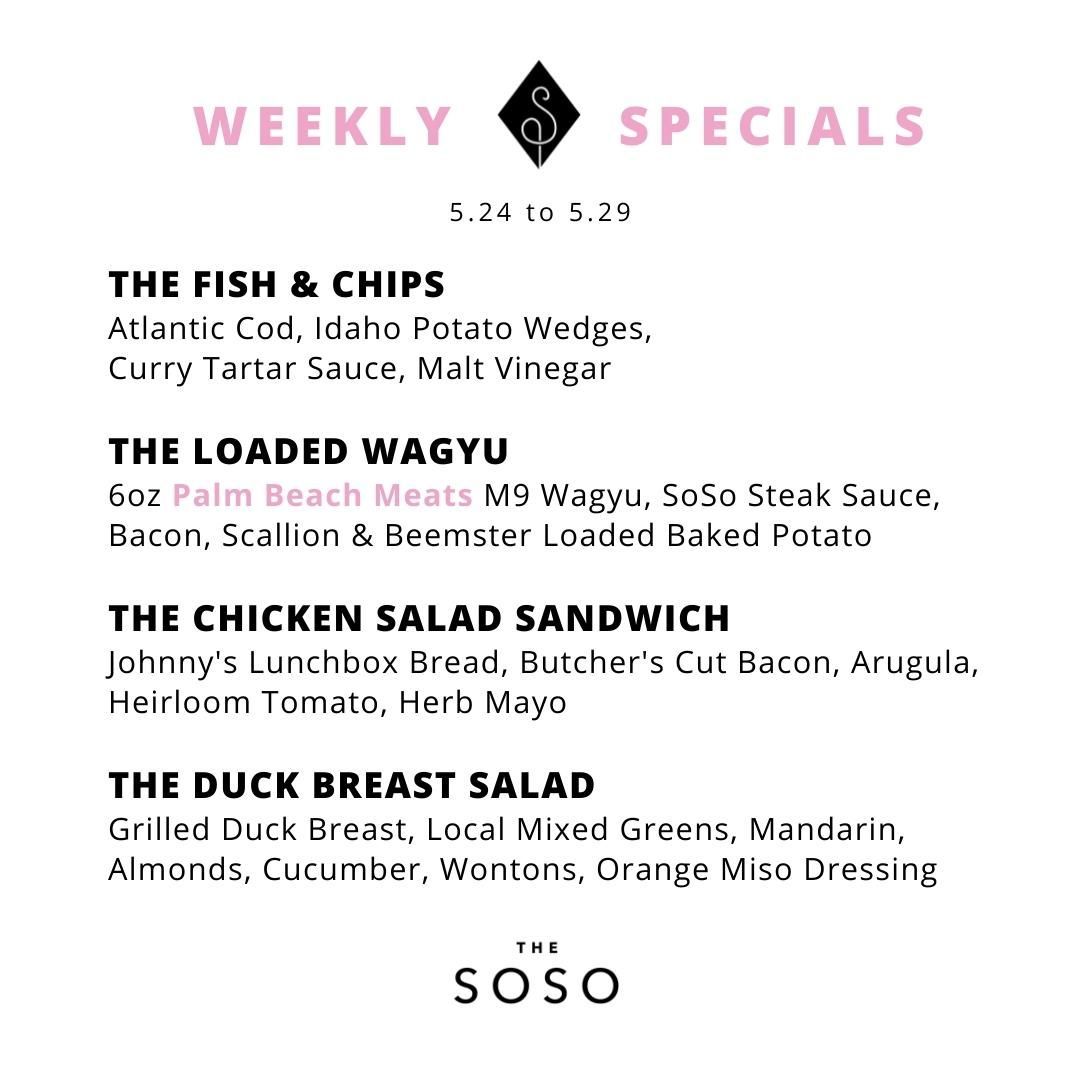 New specials for the week are in! Available after 4pm today through Sunday 5/29 or until they run out. Who's excited for The Duck Breast Salad!?
.
.
.
@palmbeachmeats @breadbyjohnny