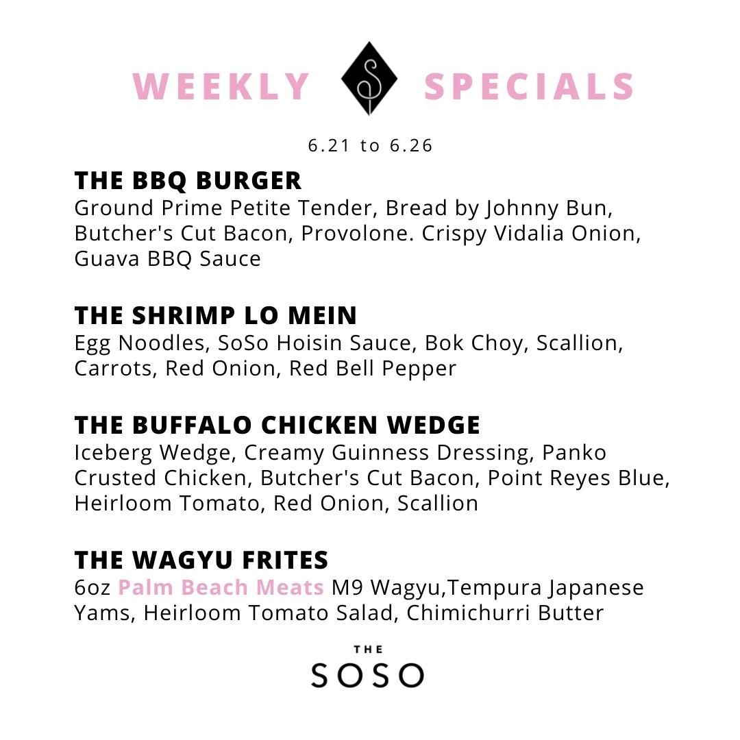 Specials for the week are in! Available after 4pm Tuesday then available all day Wednesday through Sunday 6/26 or until they run out. Who's excited the Shrimp Lo Mein is back?
.
.
.
@palmbeachmeats @breadbyjohnny