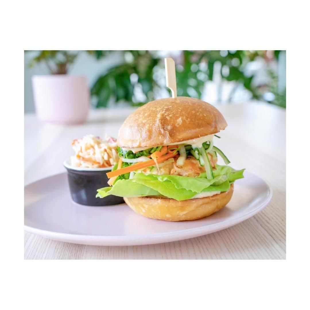 Have you tried The Salmon Burger yet? Our patty is made fresh with Wild Caught Scottish Salmon, topped with Chef Cesar's miso mayo, and sandwiched between a delicious @BreadbyJohnny bun. Is your mouth watering too?
.
.
.
@fishswholesale